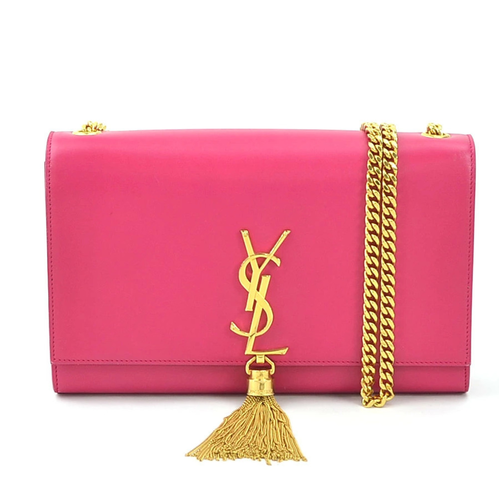 Saint Laurent Shoulder Bag Leather Pink